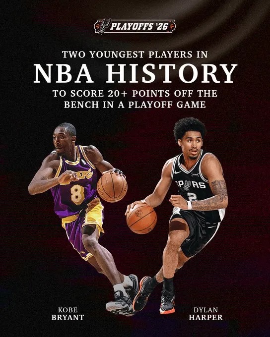 kaiyun-可期！马刺官方：哈珀是季后赛历史第二年轻砍20+的替补球员